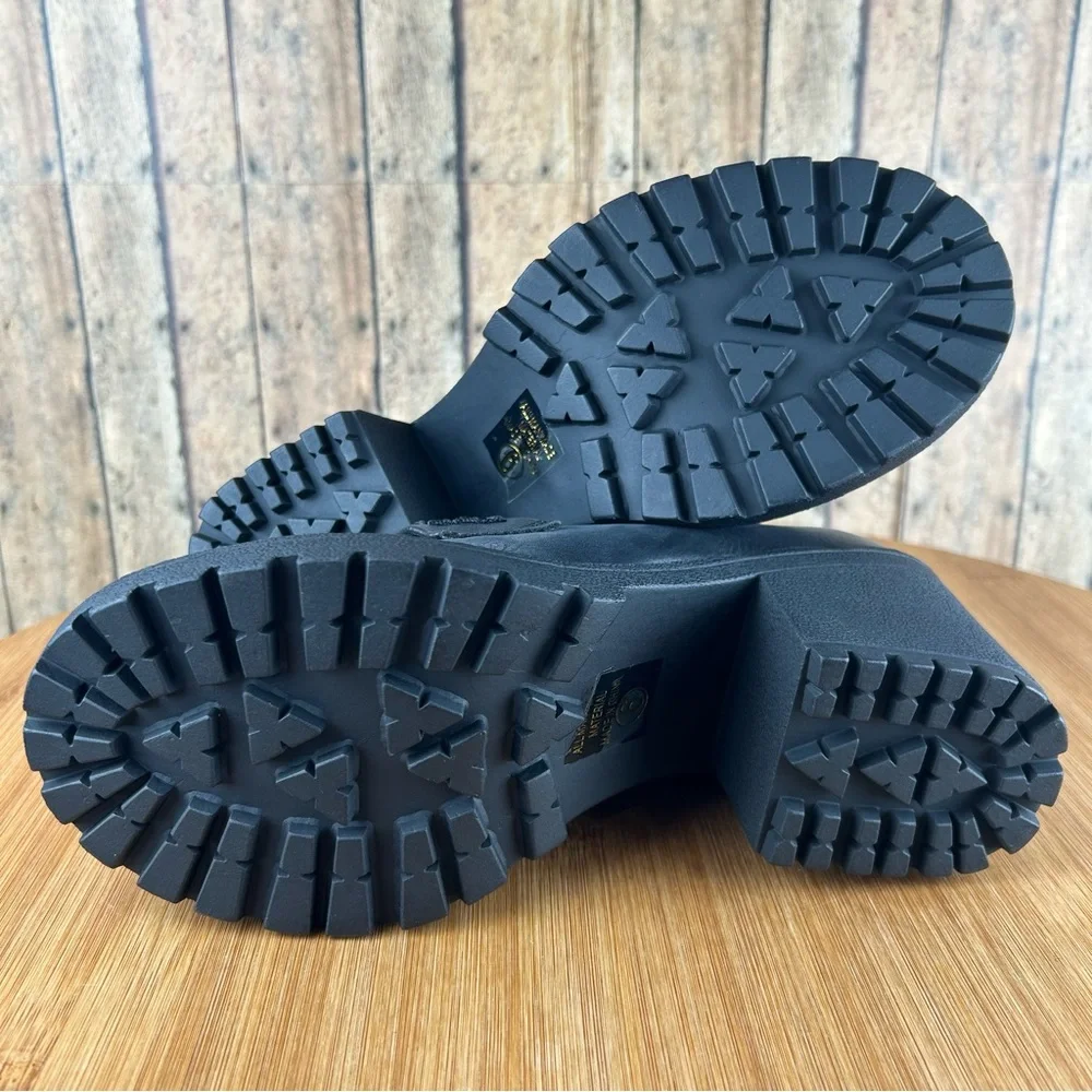 Soda Black Chunky Platform Penny Loafers